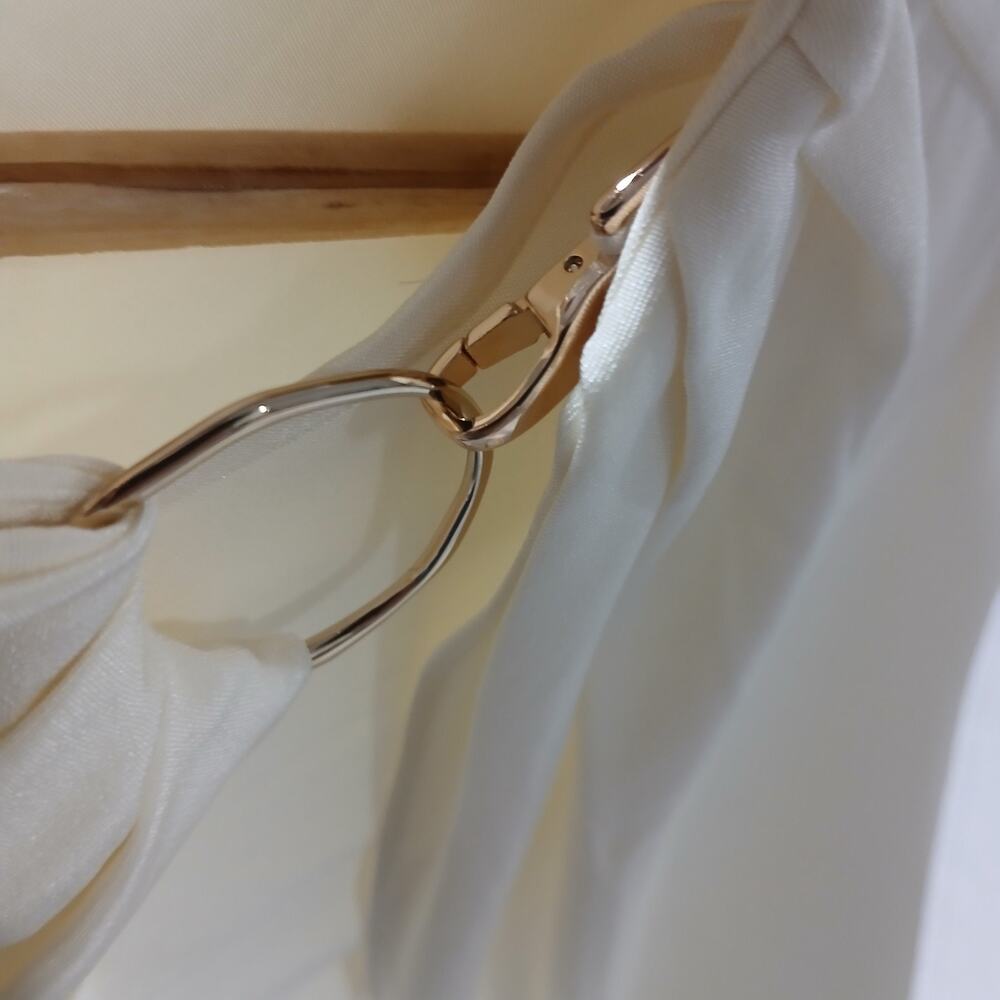 Lilysilk Blouse Womens 6 Ivory 100% Mulberry Silk Drape Ring Neck Top NWT - Picture 8 of 14